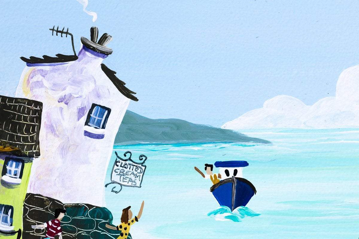 Thrifty Puffins - Original - SOLD by artist Anne Blundell - Wyecliffe Galleries