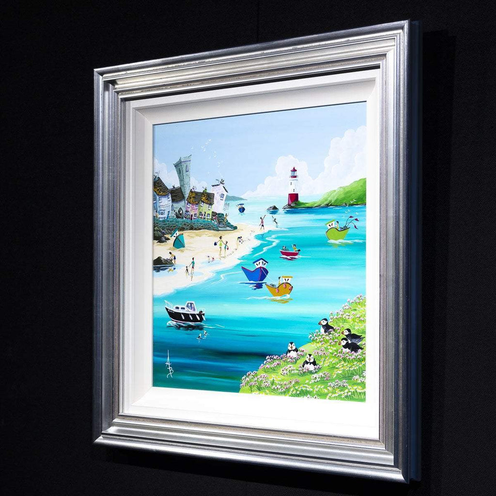 Thrifty Puffins - Original - SOLD by artist Anne Blundell - Wyecliffe Galleries