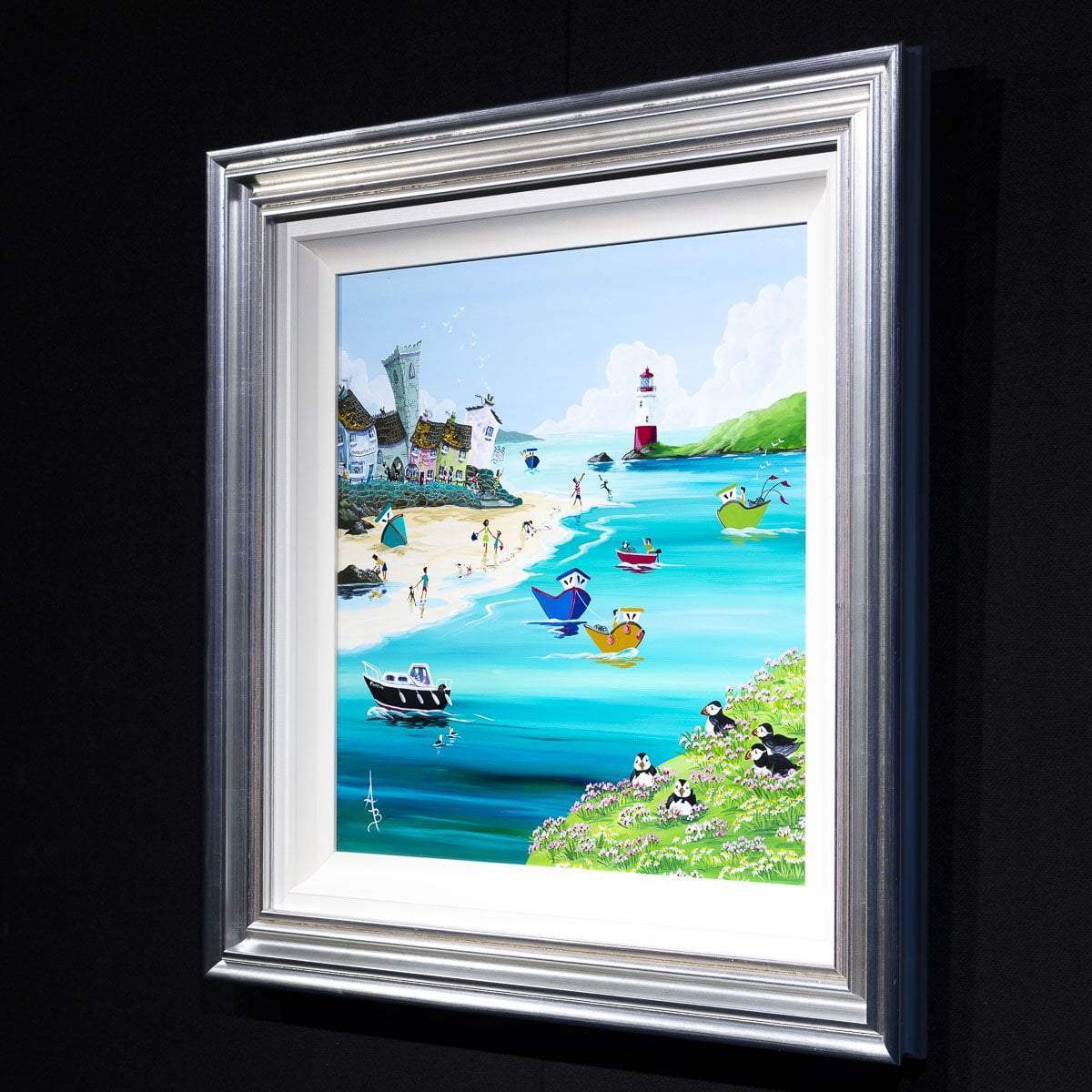 Thrifty Puffins - Original - SOLD by artist Anne Blundell - Wyecliffe Galleries