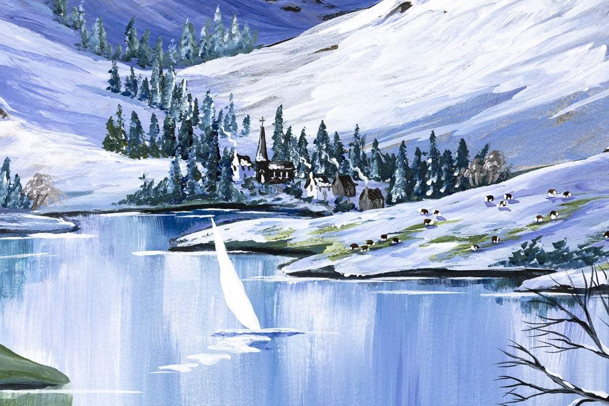 Through the Snowdrops to the Swan - Original - SOLD by artist Anne Blundell - Wyecliffe Galleries