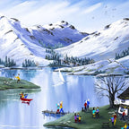 Through the Snowdrops to the Swan - Original - SOLD by artist Anne Blundell - Wyecliffe Galleries