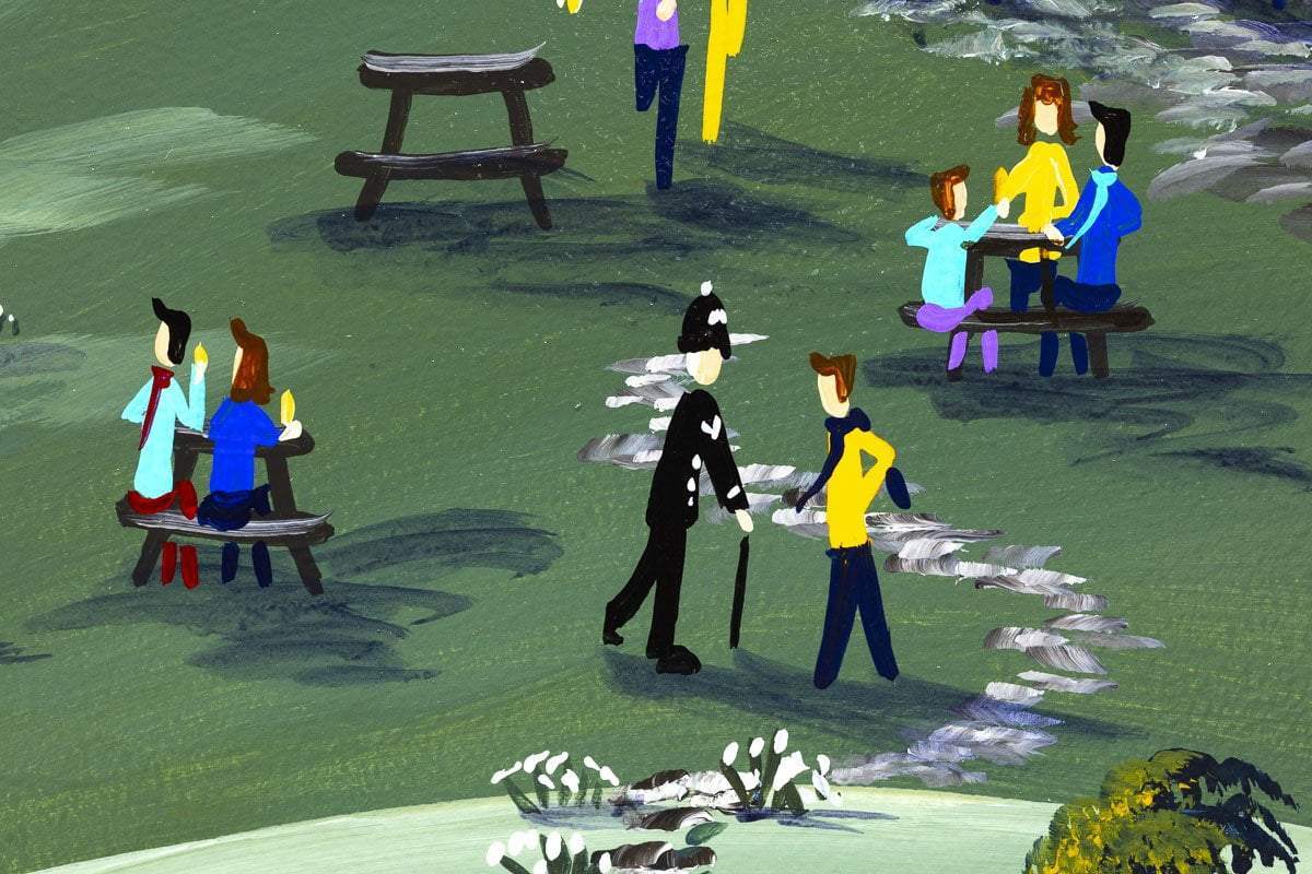 Through the Snowdrops to the Swan - Original - SOLD by artist Anne Blundell - Wyecliffe Galleries