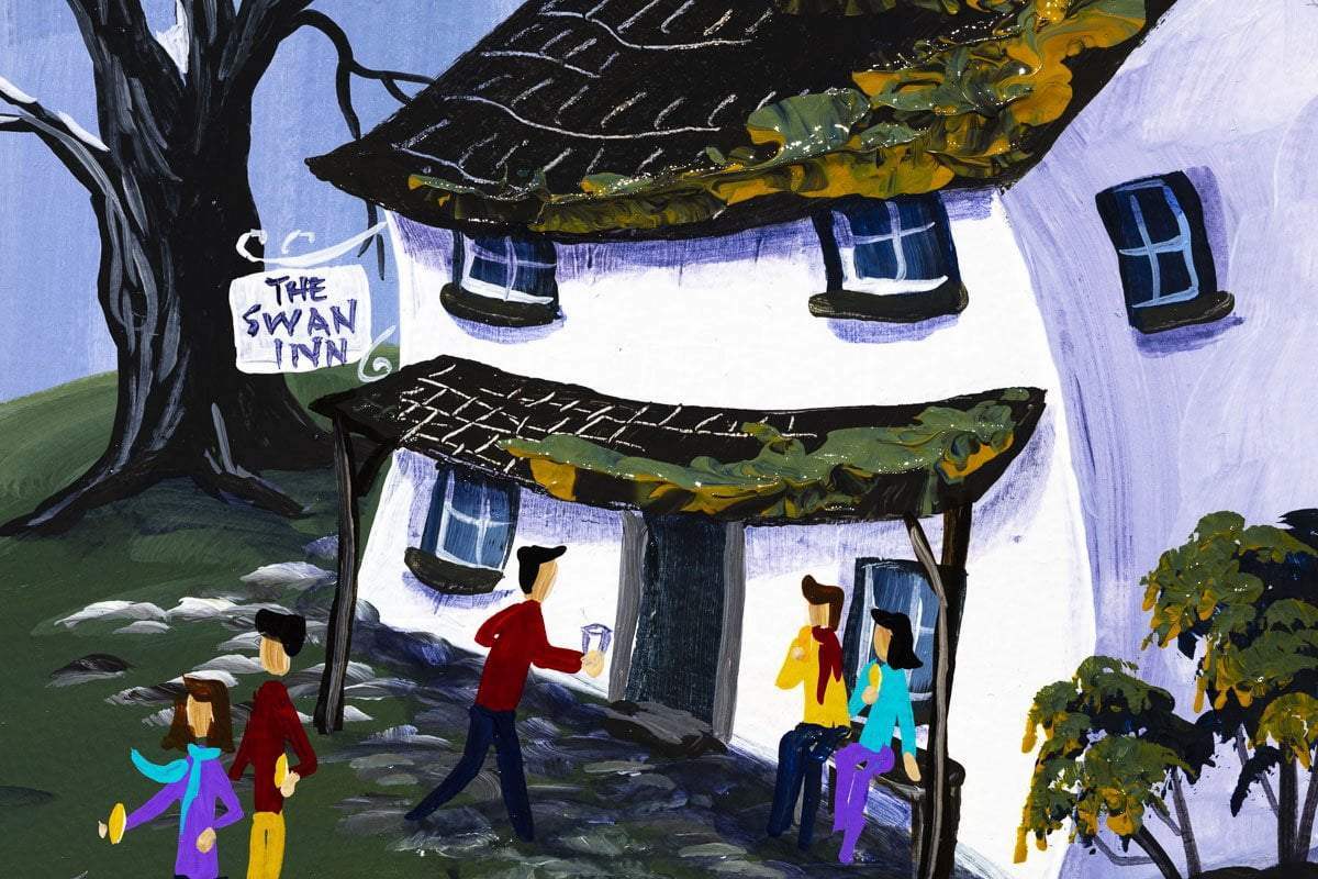 Through the Snowdrops to the Swan - Original - SOLD by artist Anne Blundell - Wyecliffe Galleries