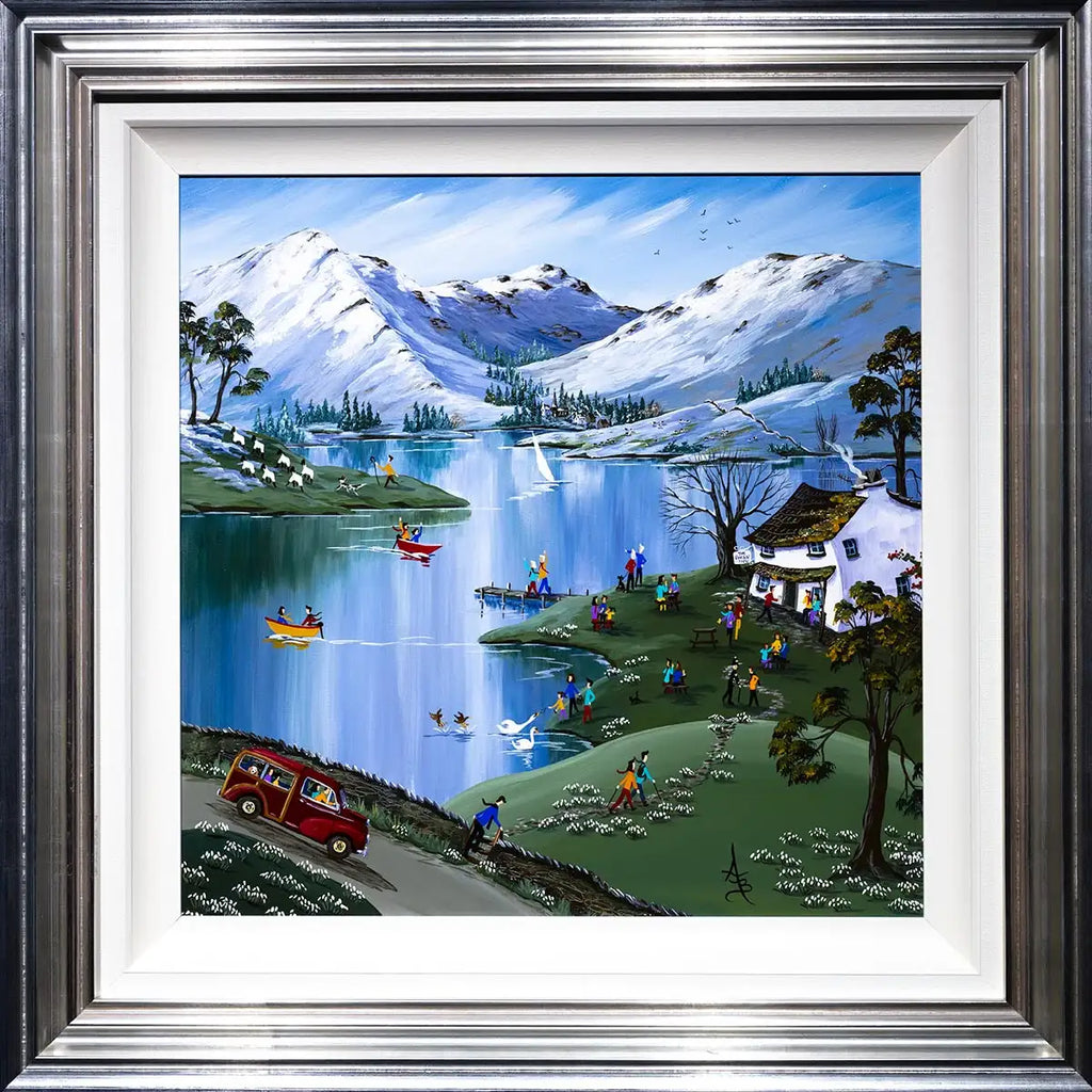 Through the Snowdrops to the Swan - Original - SOLD by artist Anne Blundell - Wyecliffe Galleries