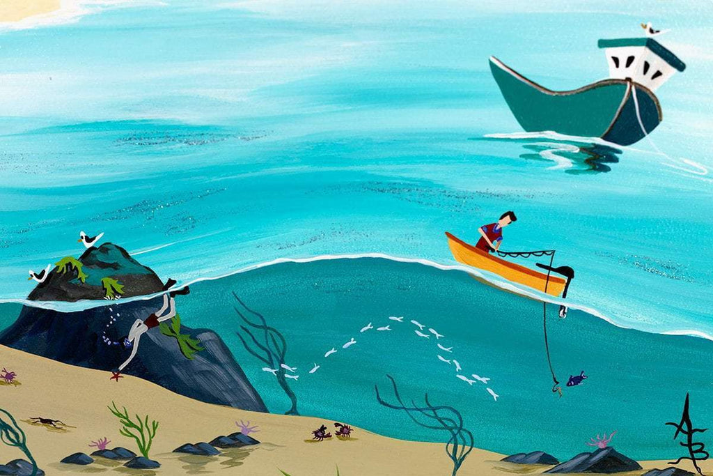 Turquoise Summer - Original - SOLD by artist Anne Blundell - Wyecliffe Galleries