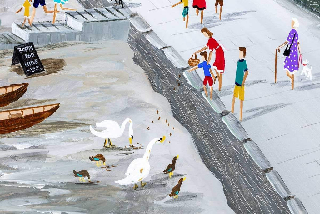 Waterhead Cafe Ambleside - Original - SOLD by artist Anne Blundell - Wyecliffe Galleries