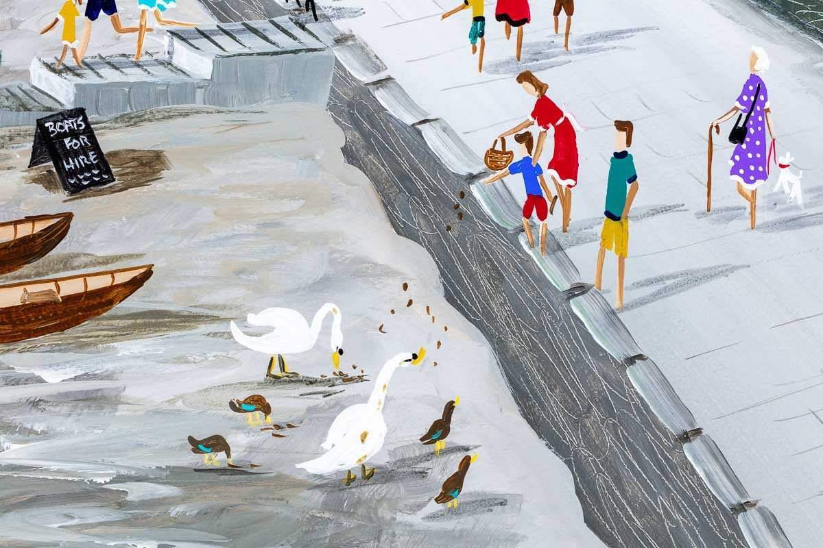 Waterhead Cafe Ambleside - Original - SOLD by artist Anne Blundell - Wyecliffe Galleries