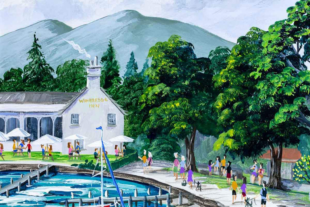 Waterhead Cafe Ambleside - Original - SOLD by artist Anne Blundell - Wyecliffe Galleries