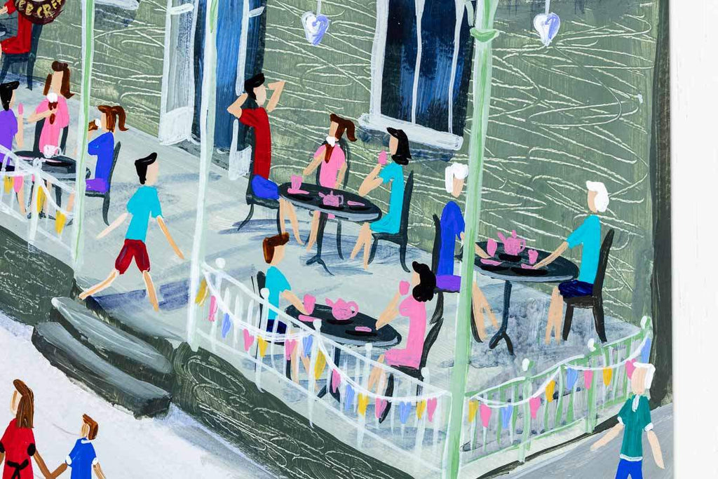 Waterhead Cafe Ambleside - Original - SOLD by artist Anne Blundell - Wyecliffe Galleries