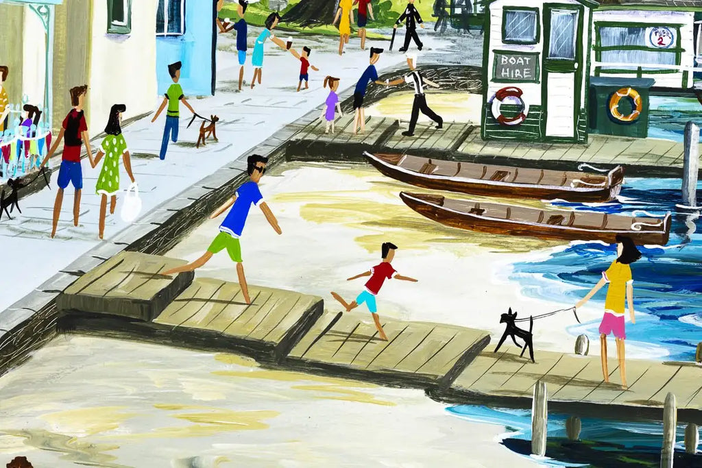 Waterhead Coffee Ambleside - Original - SOLD by artist Anne Blundell - Wyecliffe Galleries