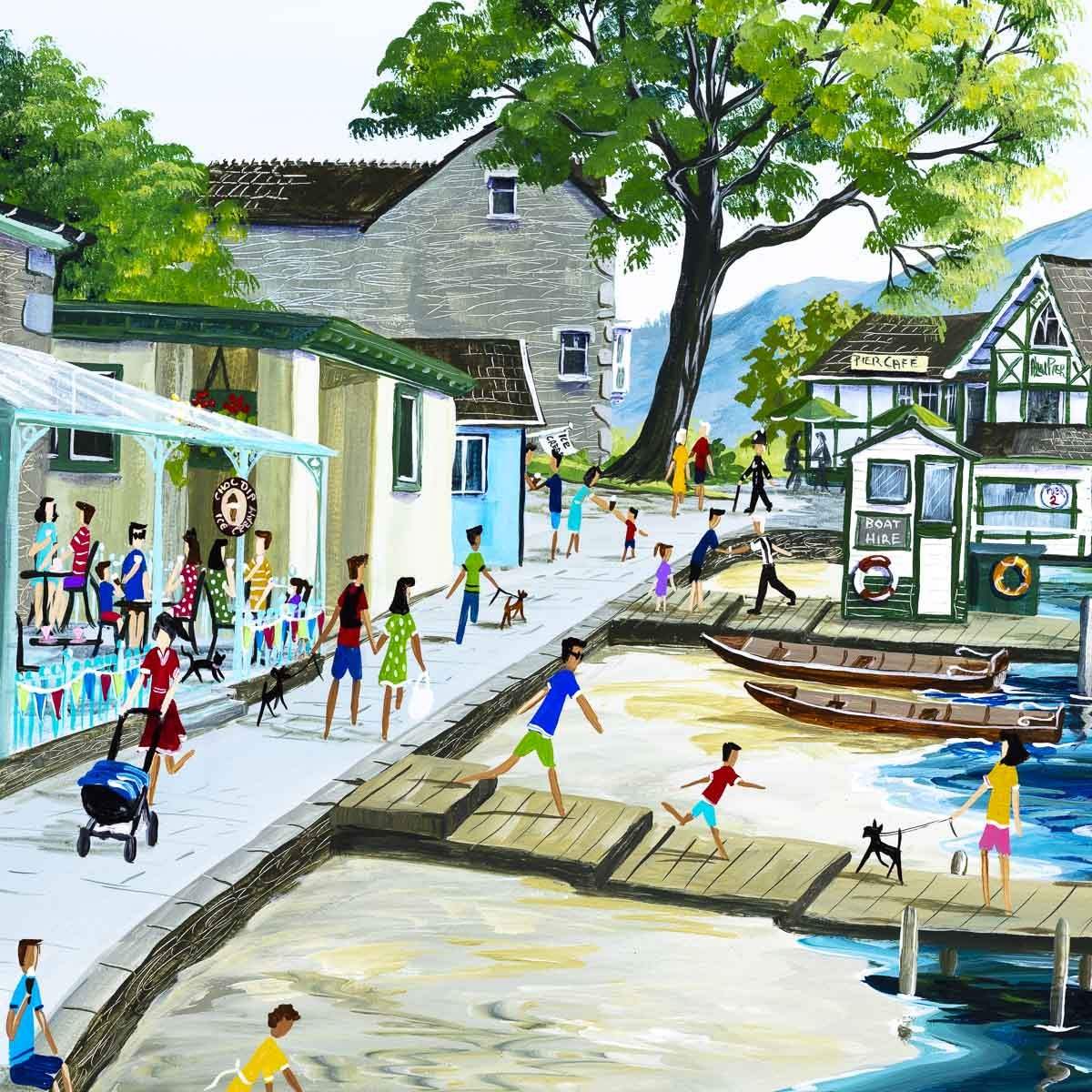 Waterhead Coffee Ambleside - Original - SOLD by artist Anne Blundell - Wyecliffe Galleries