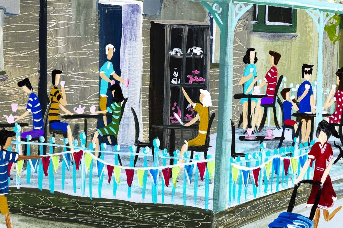 Waterhead Coffee Ambleside - Original - SOLD by artist Anne Blundell - Wyecliffe Galleries