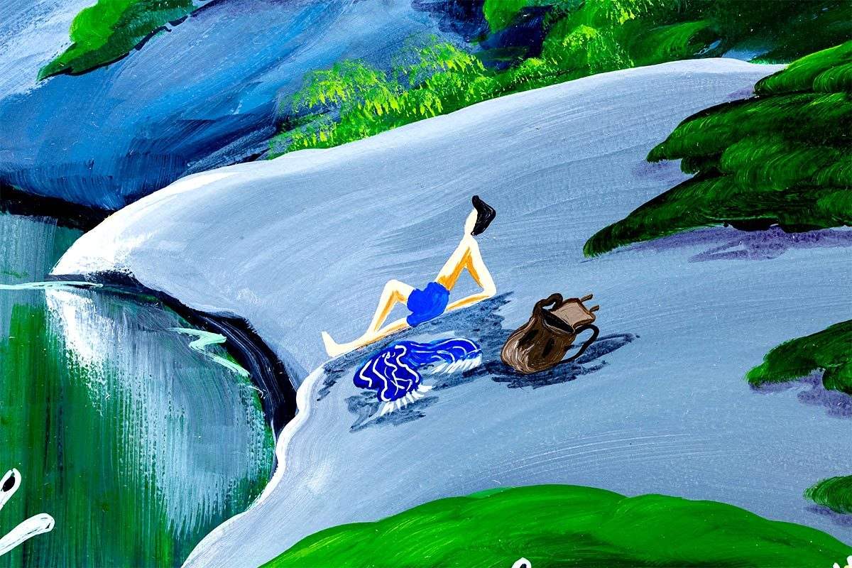 Wild Swimmers - SOLD by artist Anne Blundell - Wyecliffe Galleries