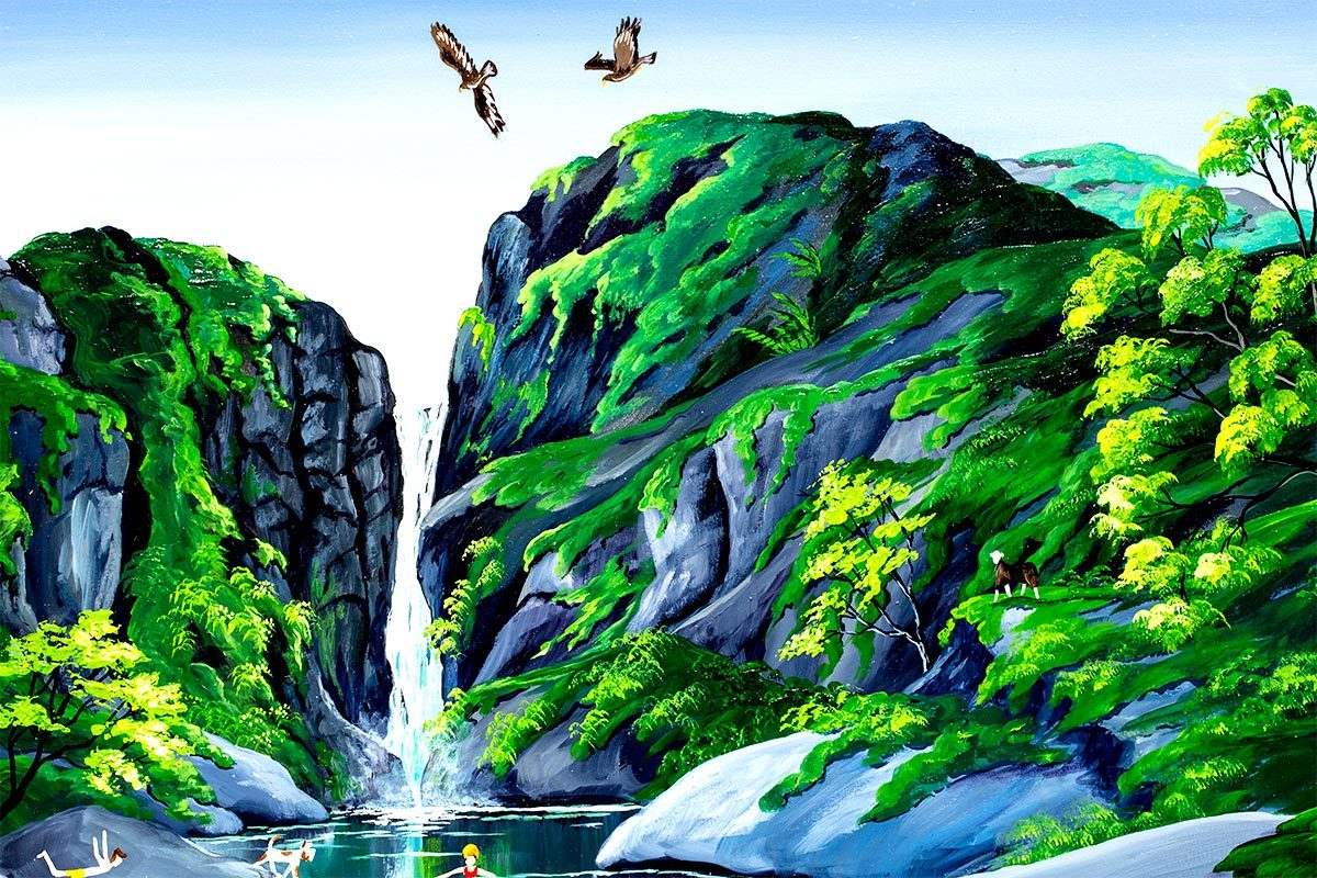 Wild Swimmers - SOLD by artist Anne Blundell - Wyecliffe Galleries