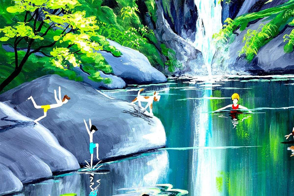 Wild Swimmers - SOLD by artist Anne Blundell - Wyecliffe Galleries