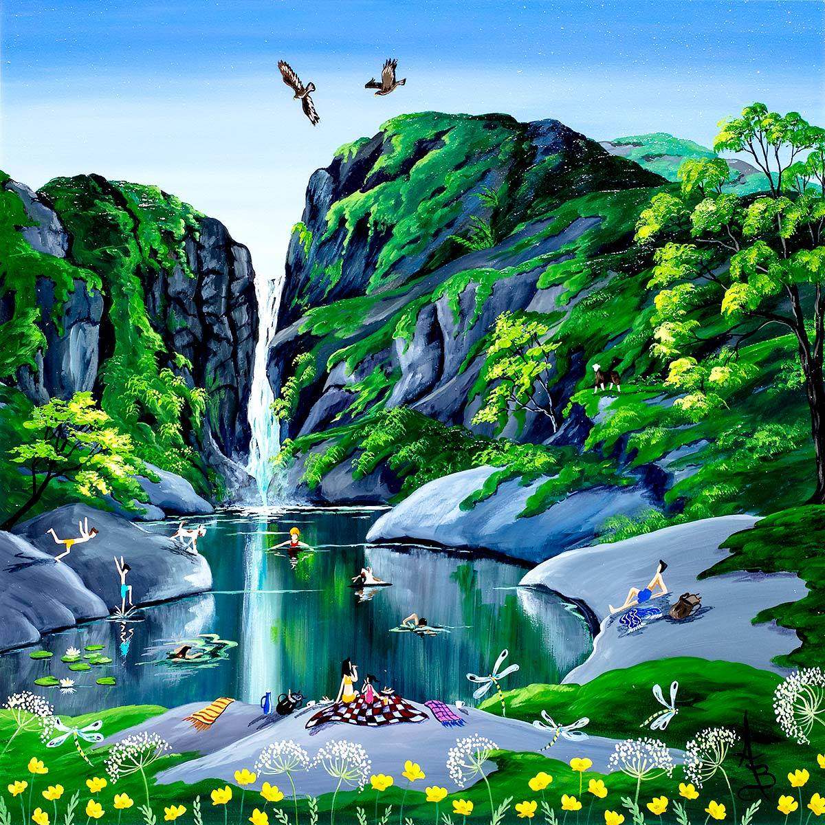 Wild Swimmers - SOLD by artist Anne Blundell - Wyecliffe Galleries