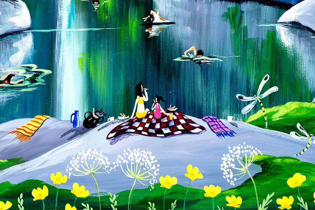 Wild Swimmers - SOLD by artist Anne Blundell - Wyecliffe Galleries