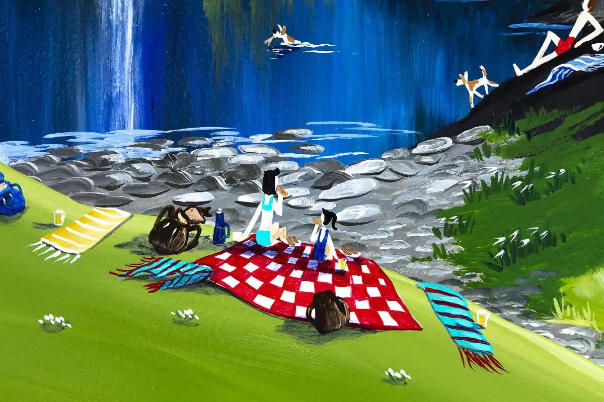 Wild Swimming in the Fells - Original - SOLD by artist Anne Blundell - Wyecliffe Galleries