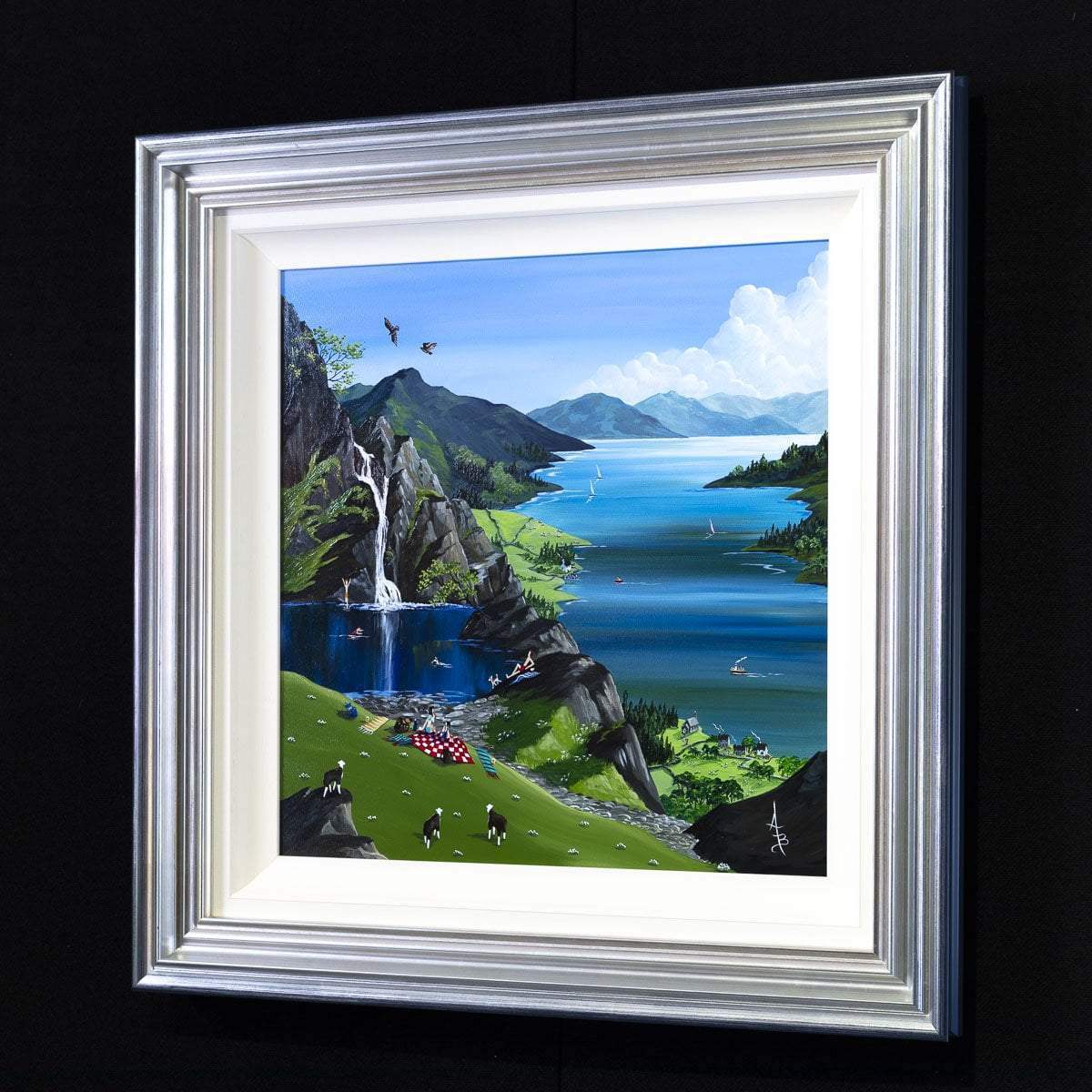 Wild Swimming in the Fells - Original - SOLD by artist Anne Blundell - Wyecliffe Galleries