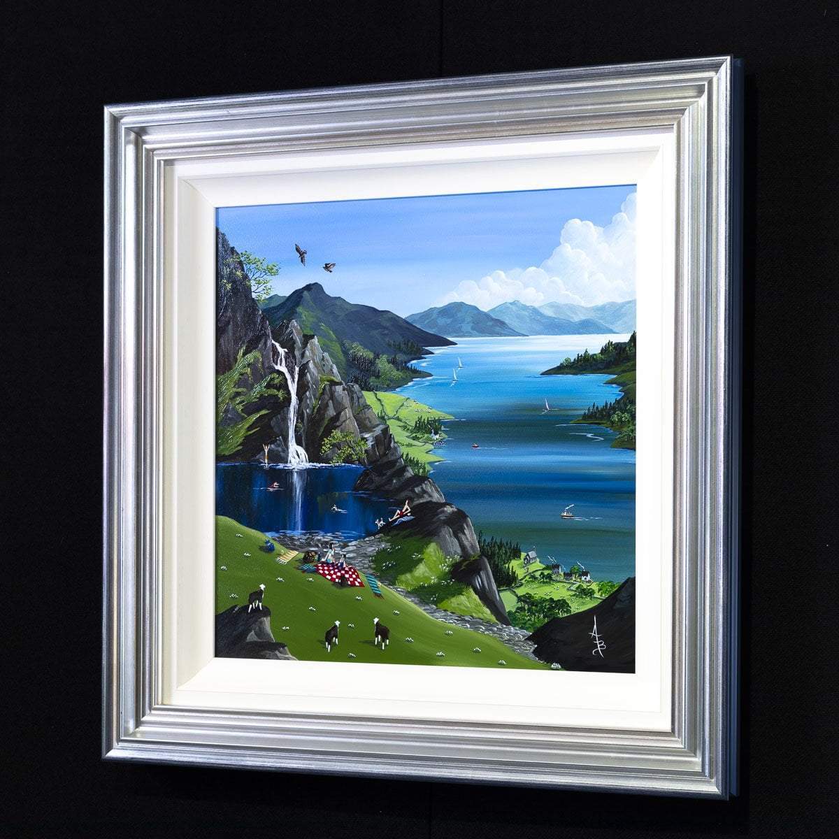 Wild Swimming in the Fells - Original - SOLD Anne Blundell Framed
