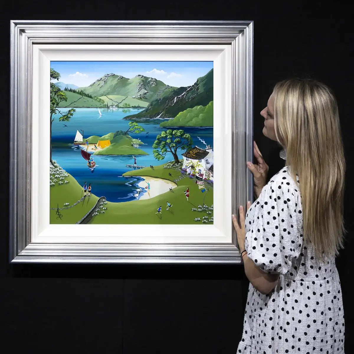 Wild Swimming in the Fells - Original - SOLD by artist Anne Blundell - Wyecliffe Galleries