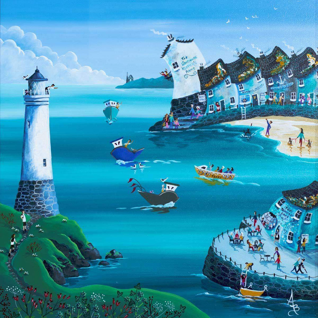 Winter Walk To The Lighthouse - SOLD by artist Anne Blundell - Wyecliffe Galleries