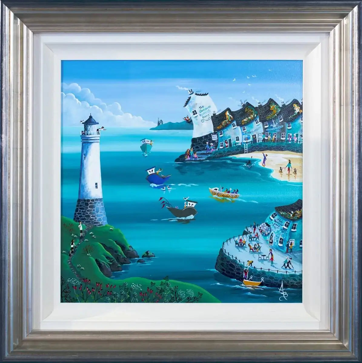 Winter Walk To The Lighthouse - SOLD by artist Anne Blundell - Wyecliffe Galleries