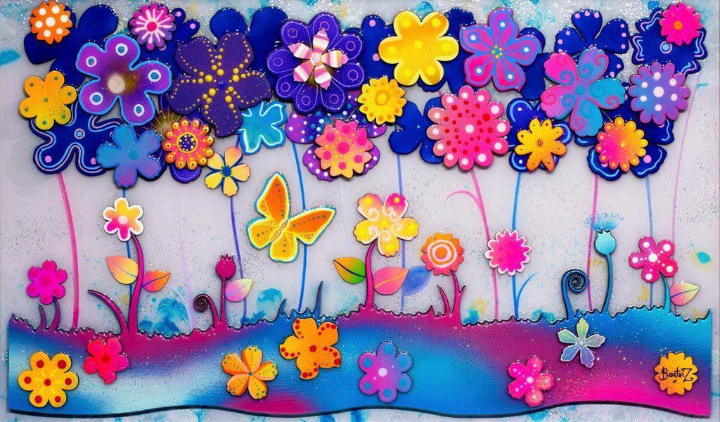 Lilac Daisies - Original - SOLD by artist Beatriz - Wyecliffe Galleries