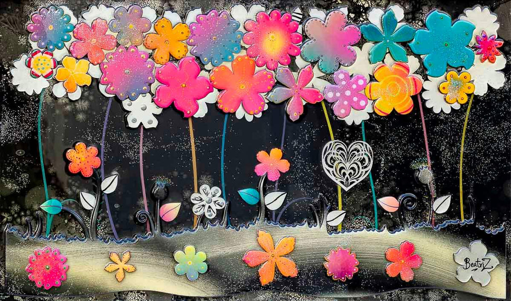 Sherbert Forest - Original by artist Beatriz - Wyecliffe Galleries