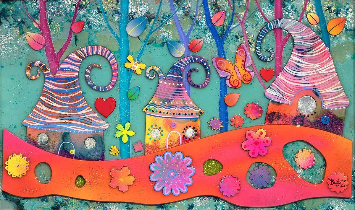 Sugar Garden - Original - SOLD by artist Beatriz - Wyecliffe Galleries