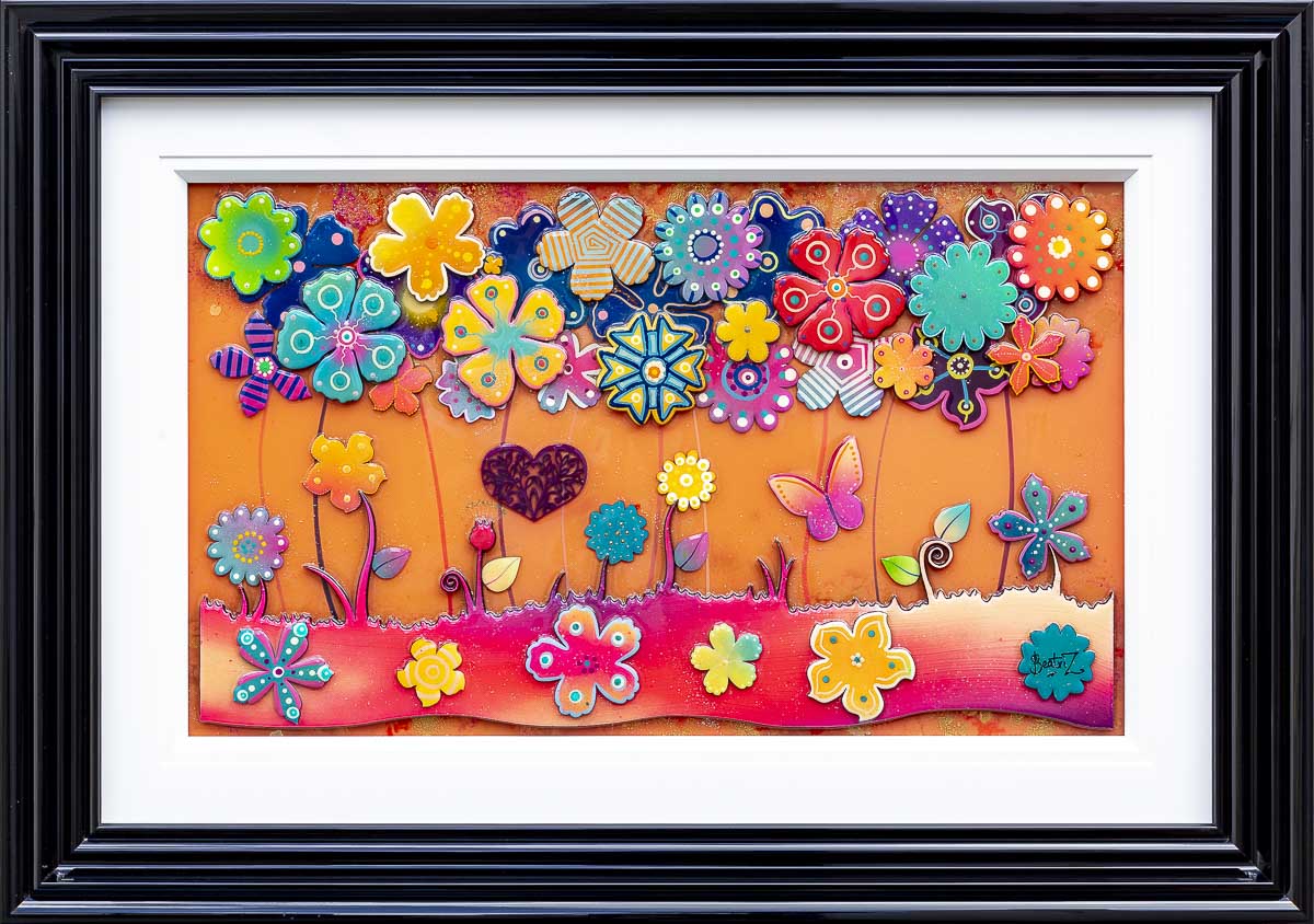 Sweet Flower Fields - Original Beatriz Framed