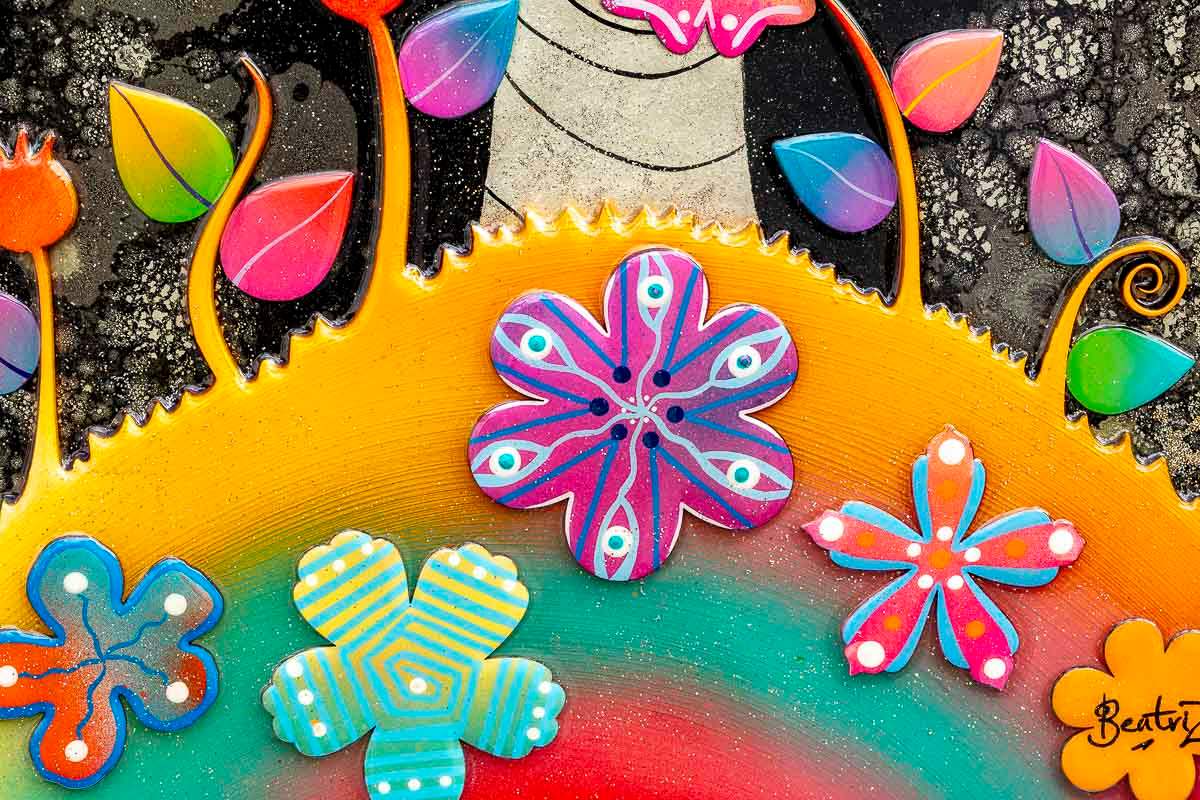 Technicolour Tree - Original - SOLD by artist Beatriz - Wyecliffe Galleries