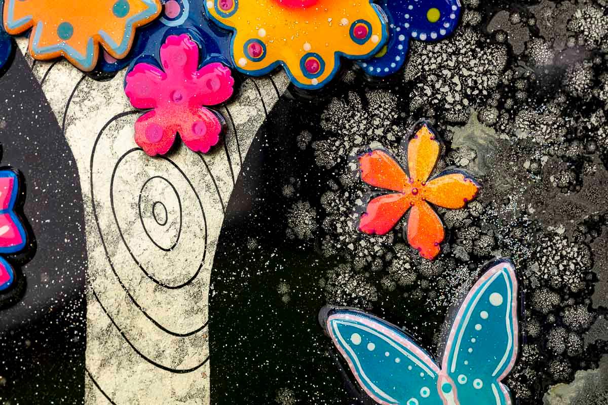 Technicolour Tree - Original - SOLD by artist Beatriz - Wyecliffe Galleries