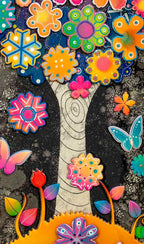 Technicolour Tree - Original - SOLD by artist Beatriz - Wyecliffe Galleries