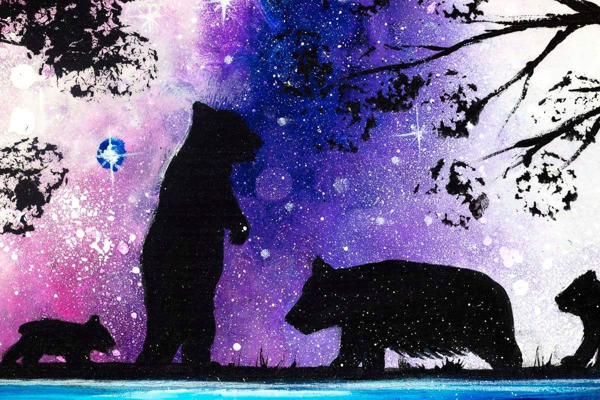 A Family Under The Stars - Original - SOLD by artist Becky Smith - Wyecliffe Galleries