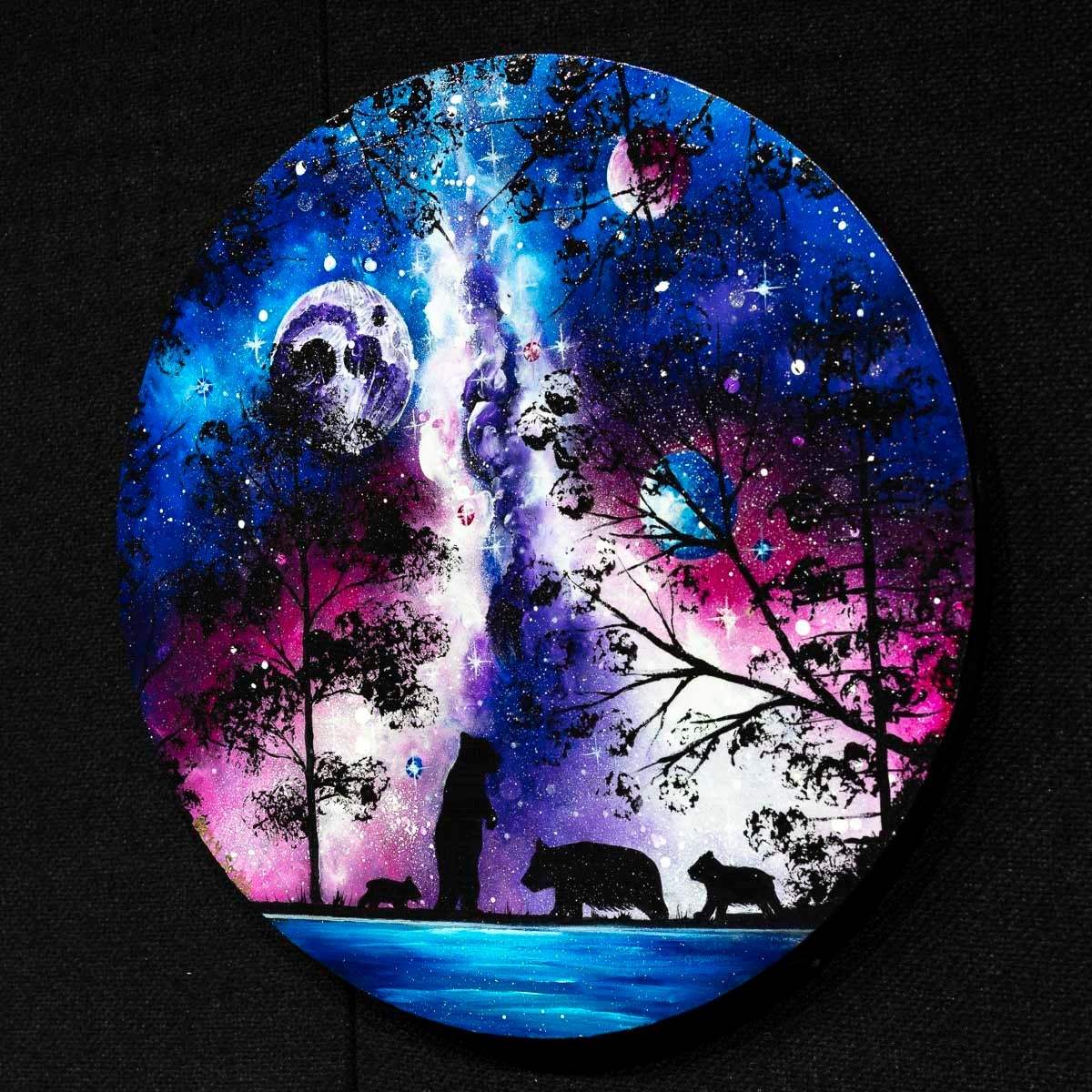 A Family Under The Stars - Original - SOLD by artist Becky Smith - Wyecliffe Galleries