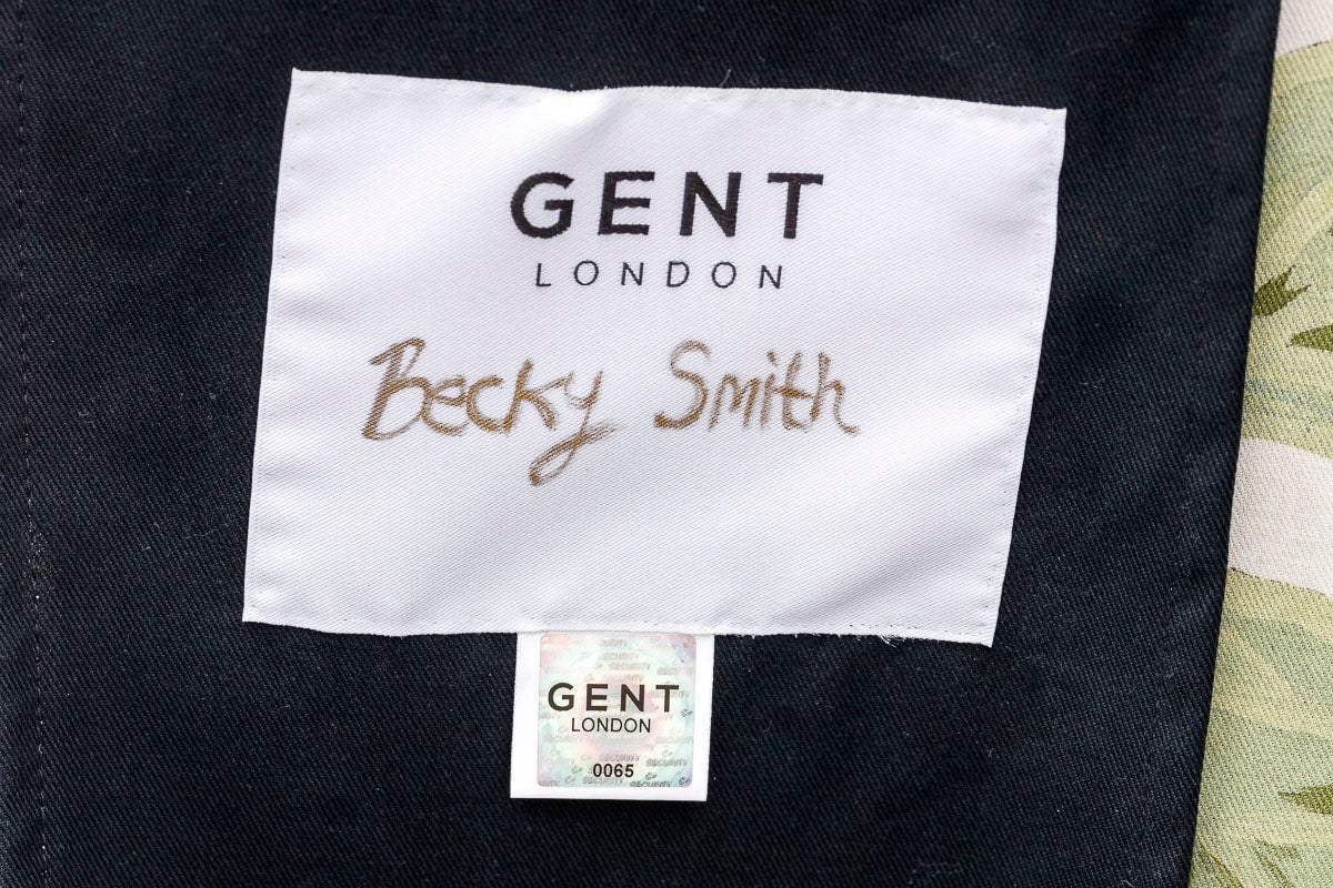 A Fragment of Your Imagination - Original Gucci Trench by artist Becky Smith - Wyecliffe Galleries