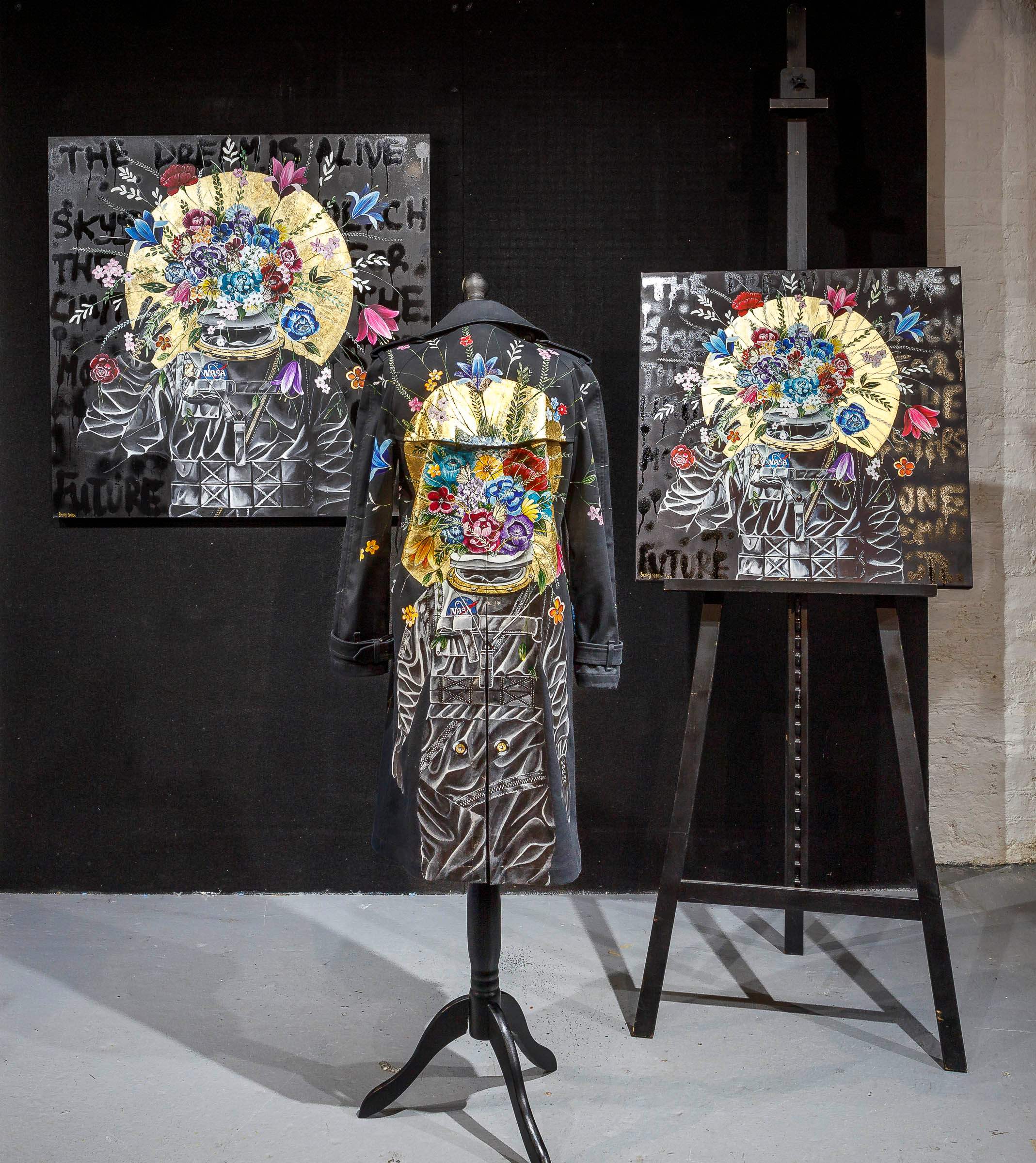 A Fragment of Your Imagination - Original Gucci Trench by artist Becky Smith - Wyecliffe Galleries