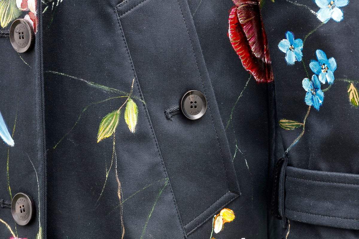 A Fragment of Your Imagination - Original Gucci Trench by artist Becky Smith - Wyecliffe Galleries