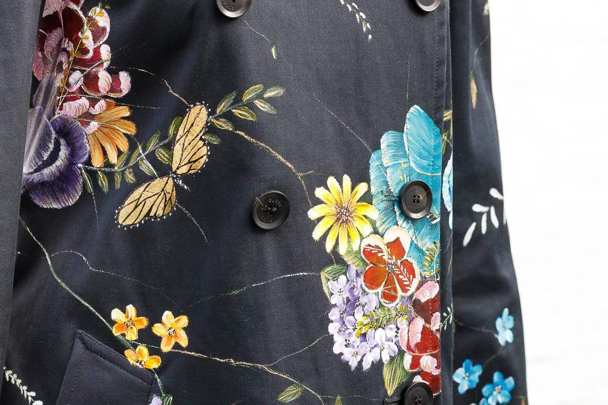 A Fragment of Your Imagination - Original Gucci Trench by artist Becky Smith - Wyecliffe Galleries