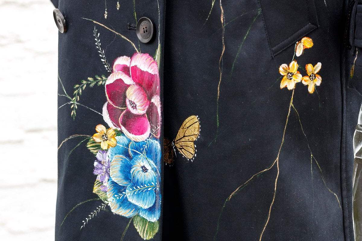 A Fragment of Your Imagination - Original Gucci Trench by artist Becky Smith - Wyecliffe Galleries