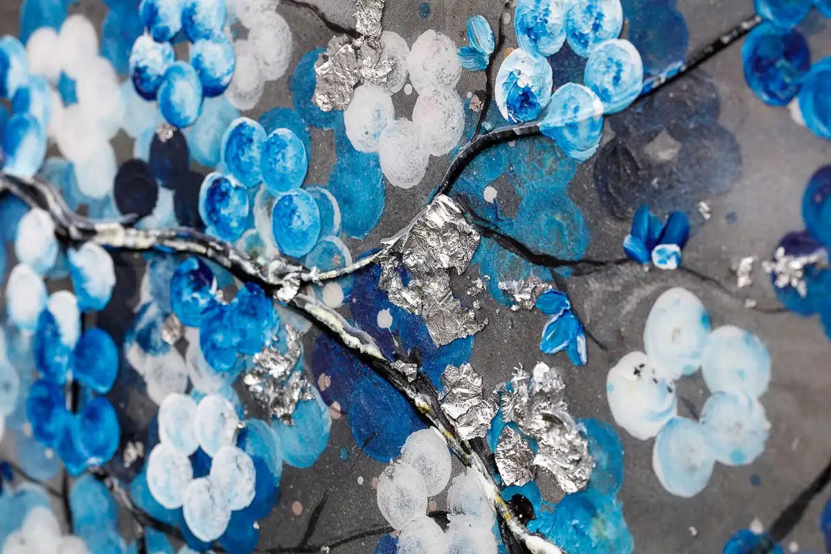 Blooming in Blues - Original - SOLD by artist Becky Smith - Wyecliffe Galleries