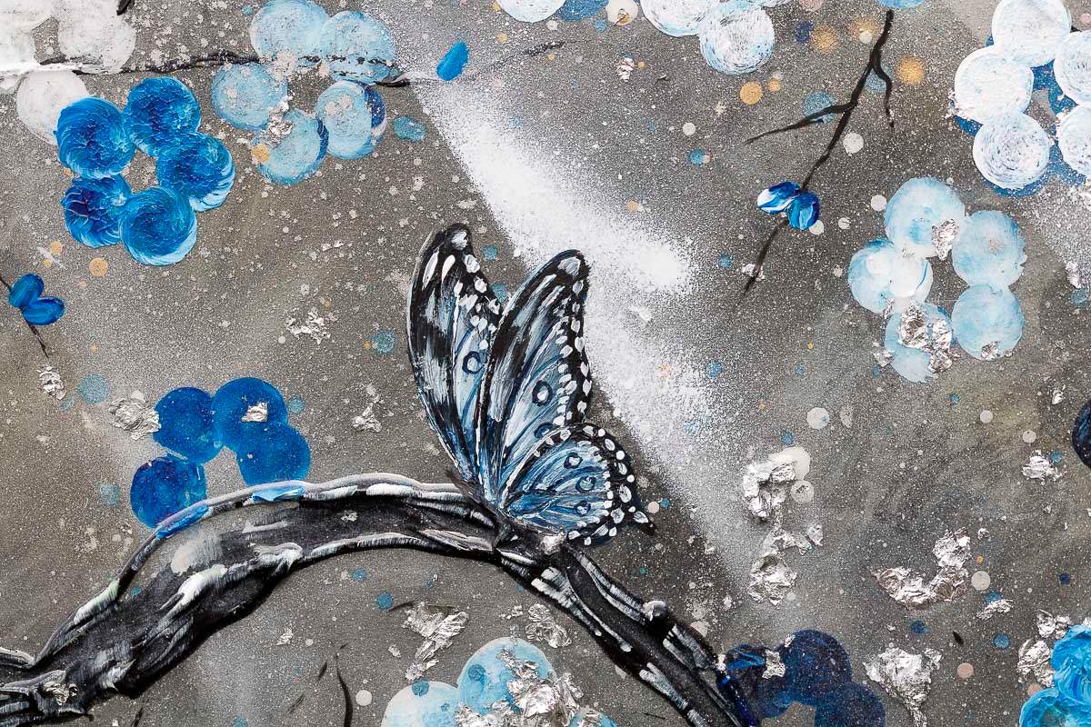 Blooming in Blues - Original - SOLD by artist Becky Smith - Wyecliffe Galleries