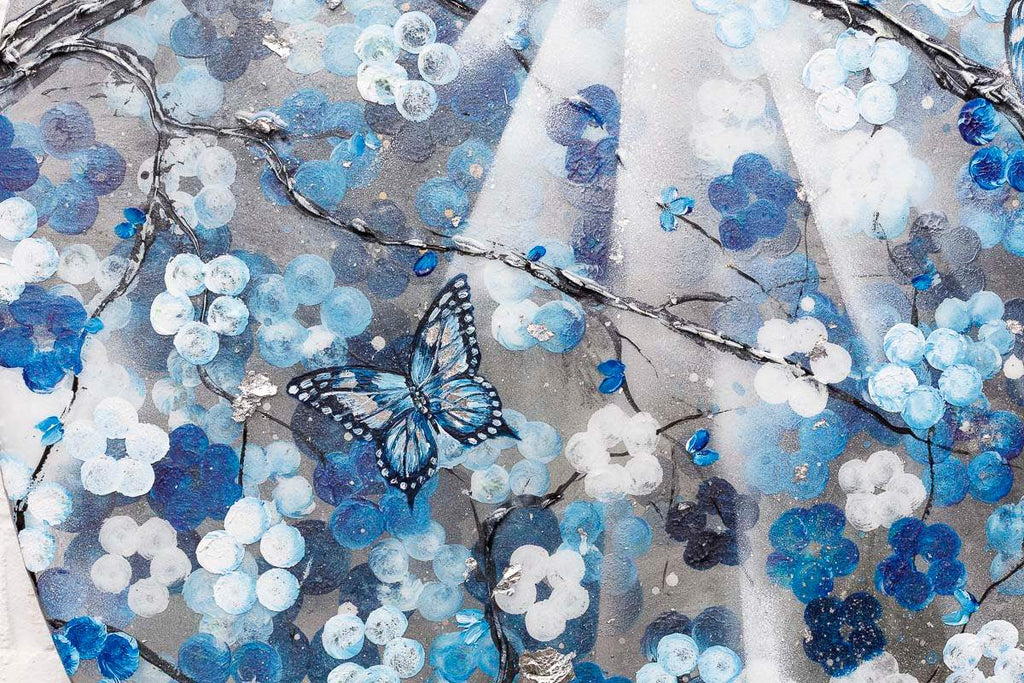 Blooming in Blues - Original - SOLD by artist Becky Smith - Wyecliffe Galleries