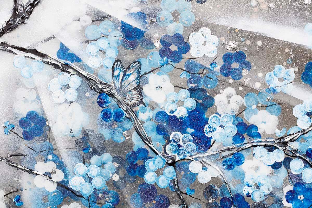 Blooming in Blues - Original - SOLD by artist Becky Smith - Wyecliffe Galleries