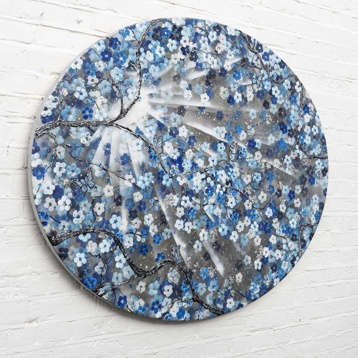 Blooming in Blues - Original Becky Smith Framed