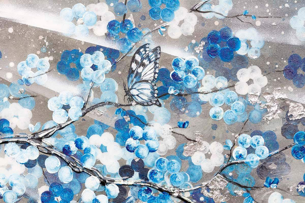 Blooming in Blues - Original - SOLD by artist Becky Smith - Wyecliffe Galleries