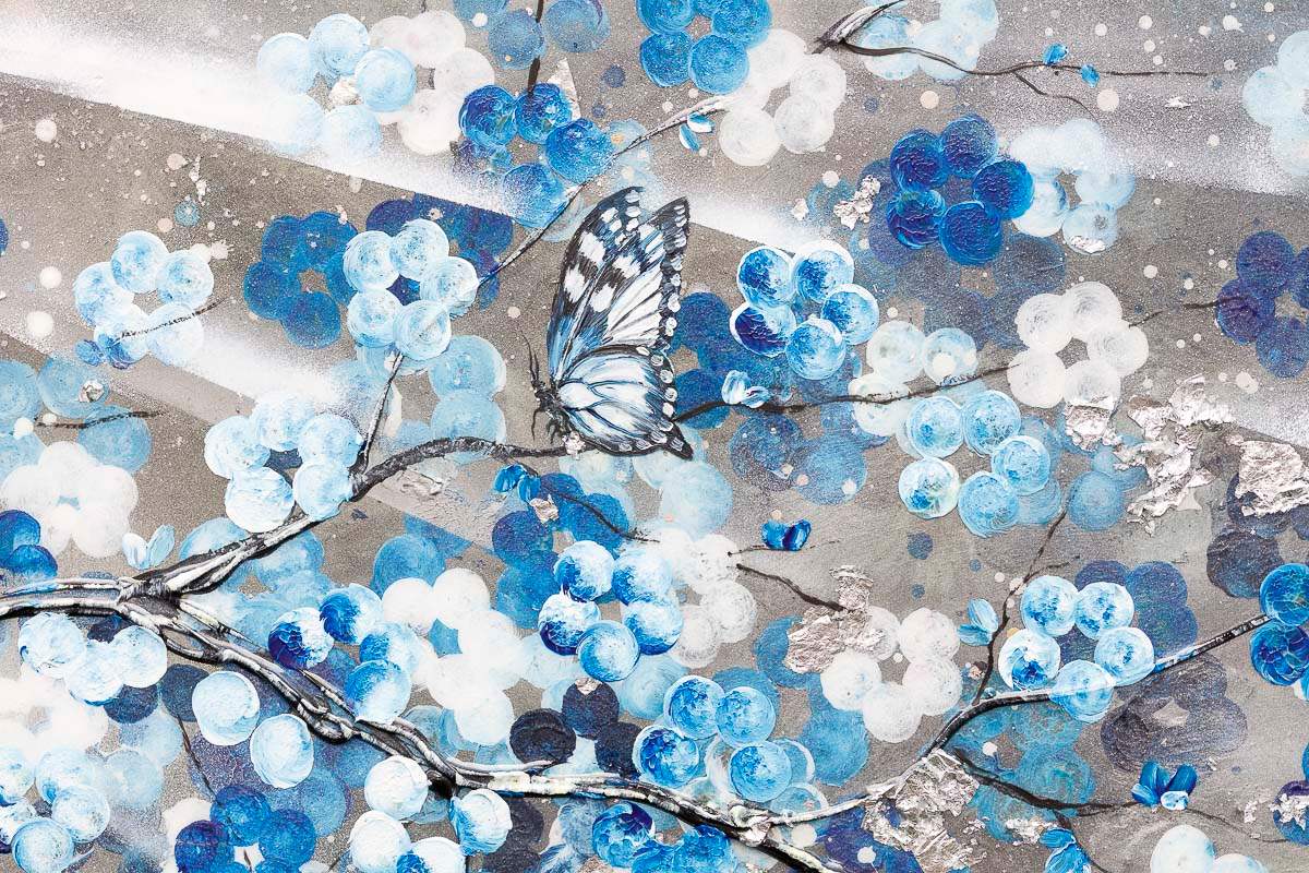 Blooming in Blues - Original - SOLD by artist Becky Smith - Wyecliffe Galleries