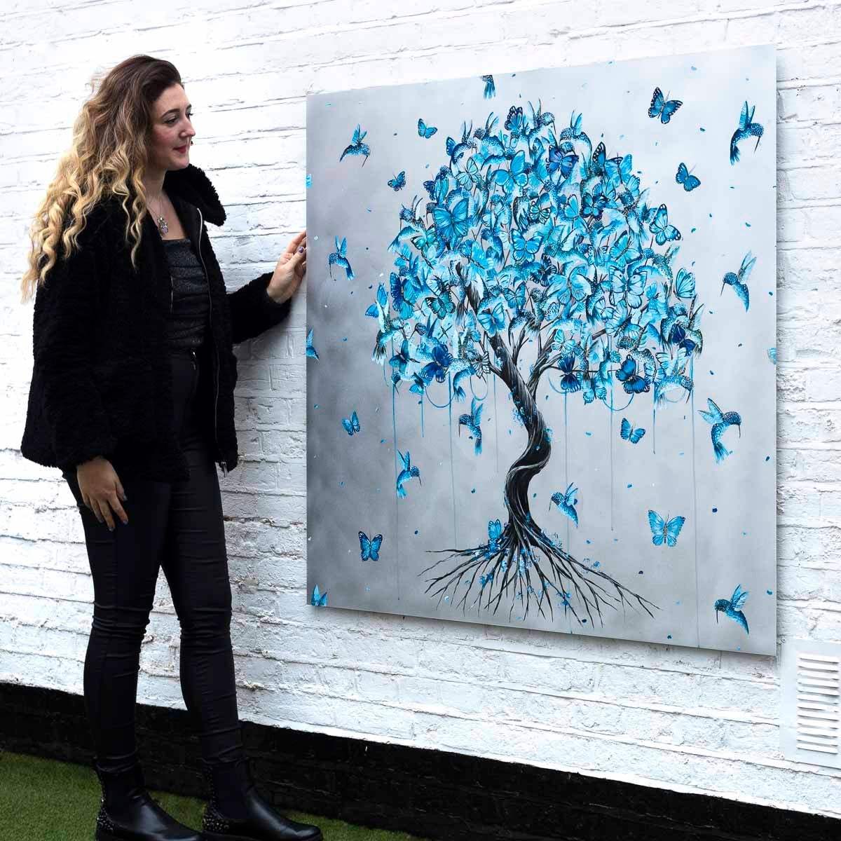 Blossoming in Blues - Original by artist Becky Smith - Wyecliffe Galleries