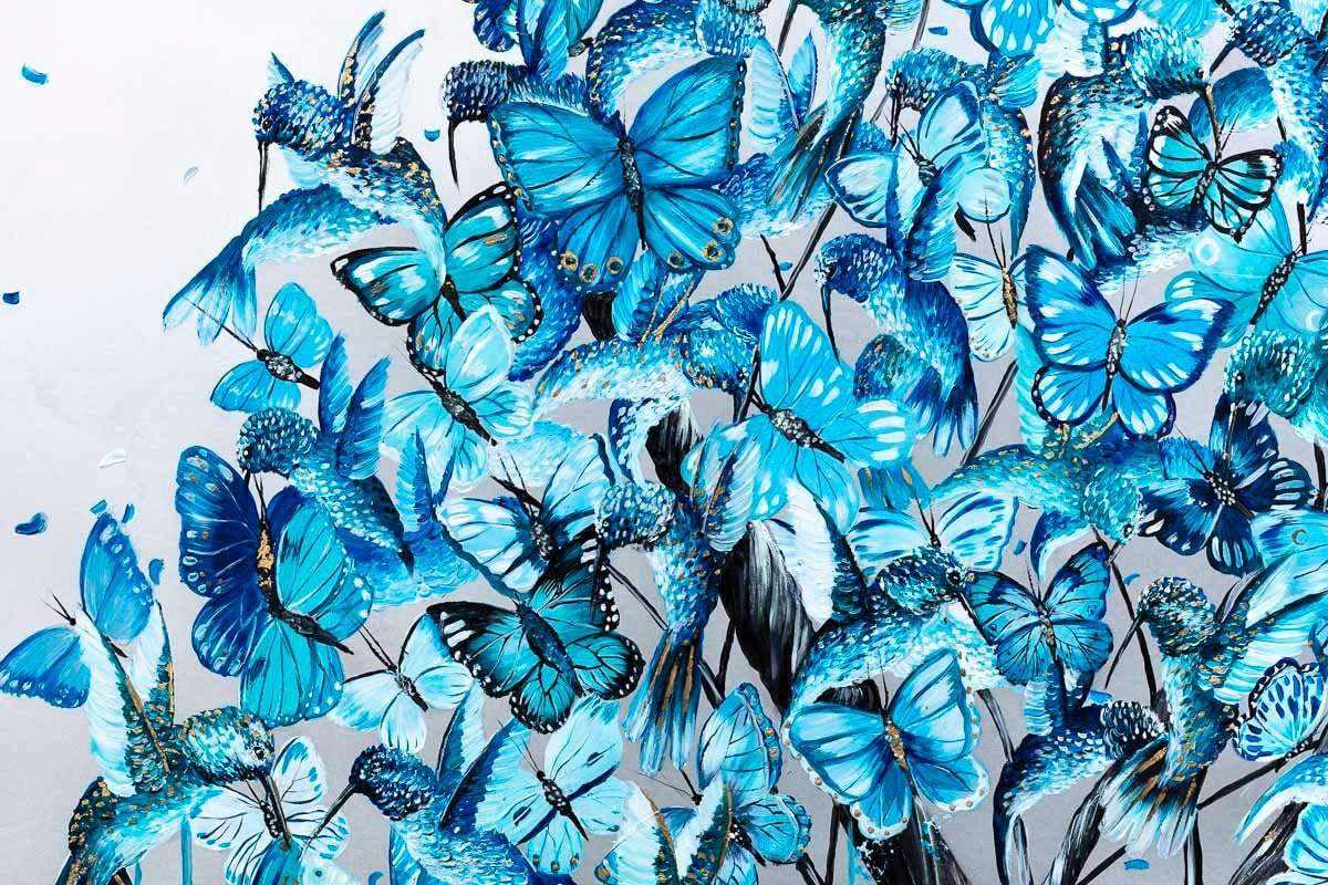 Blossoming in Blues - Original by artist Becky Smith - Wyecliffe Galleries